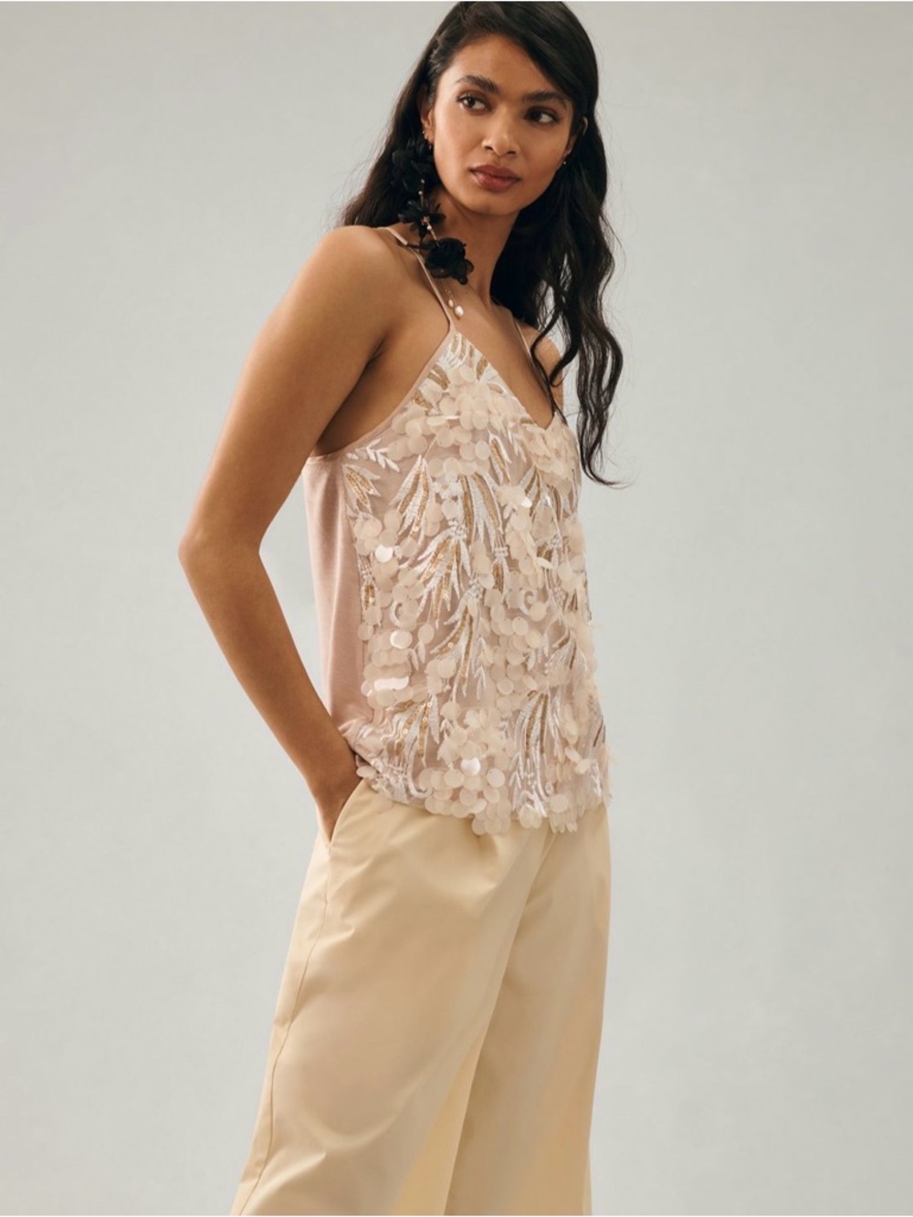 Anthropologie Porridge Arielle Sequin Tank